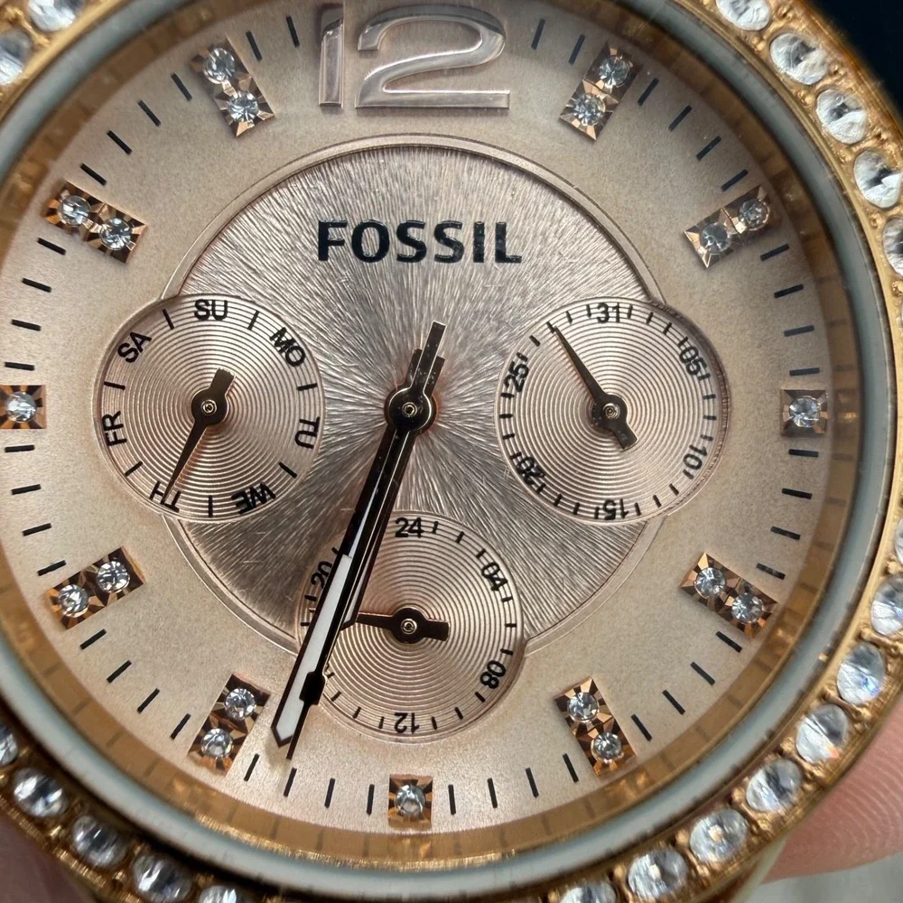 Vintage Fossil Watch‎ Riley Women's Rose Gold Tone UNTESTED